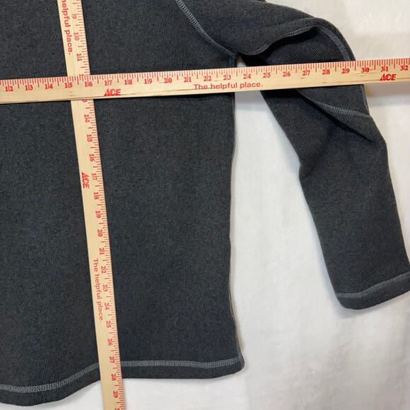 North Face Large Gray Fleece Full Zip Jacket Pockets Warm Hiking Fall Winter - Picture 6 of 12